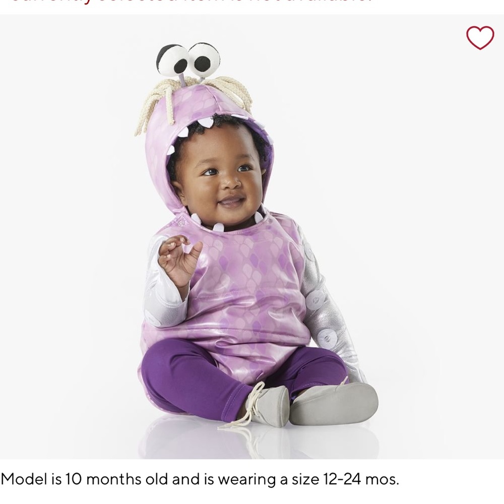 Pottery Barn Kids Boo Monster Inc Costume